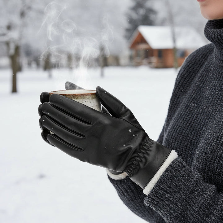 Unisex Leather Winter Gloves for Warmth and Outdoor Performance-B Unique Fashions