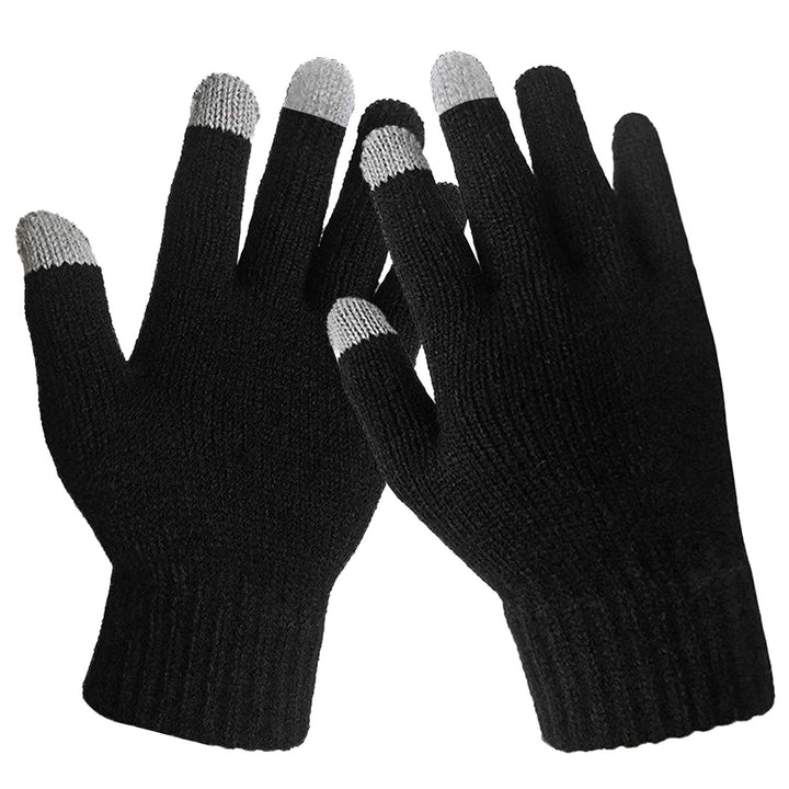 Unisex Touch Screen Full Finger Knitted Winter Gloves-B Unique Fashions