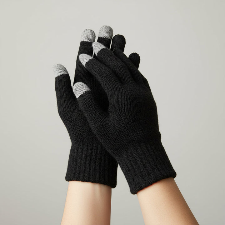 Unisex Touch Screen Full Finger Knitted Winter Gloves-B Unique Fashions