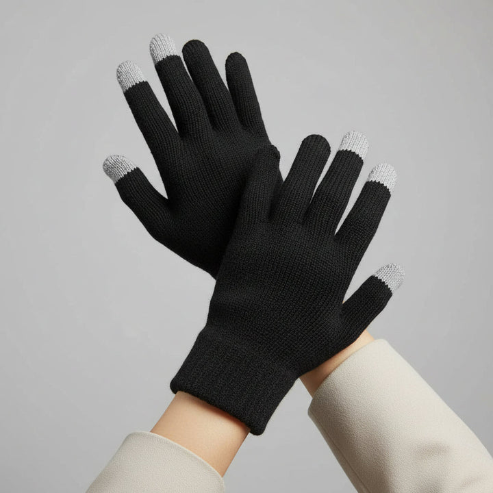 Unisex Touch Screen Full Finger Knitted Winter Gloves-B Unique Fashions