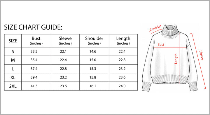 B Unique Fashions Women’s Cashmere Turtleneck Sweater