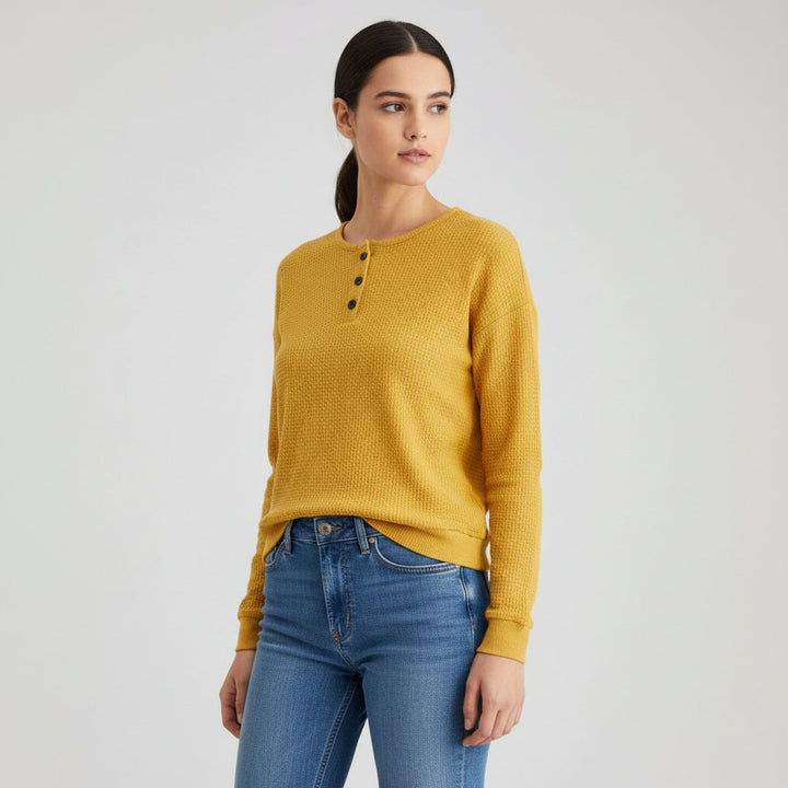 Waffle Long Sleeve T-Shirt for Everyday Comfort and Style-B Unique Fashions