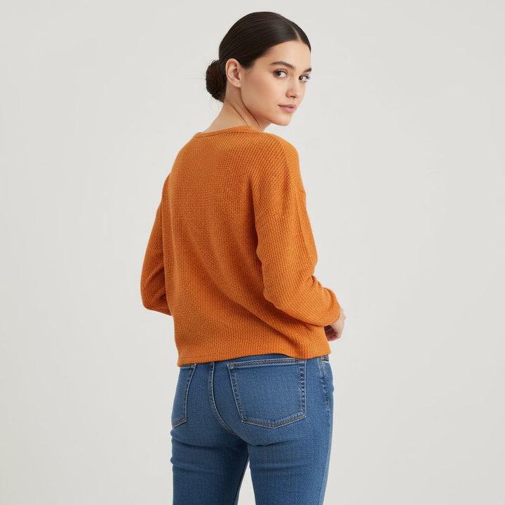 Waffle Long Sleeve T-Shirt for Everyday Comfort and Style-B Unique Fashions