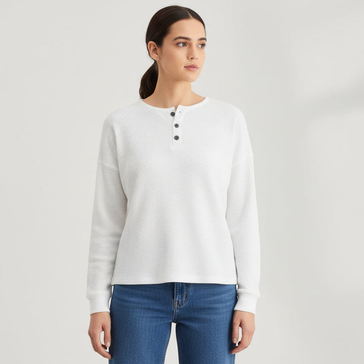 Waffle Long Sleeve T-Shirt for Everyday Comfort and Style-B Unique Fashions