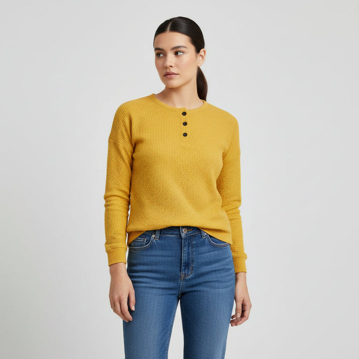 Waffle Long Sleeve T-Shirt for Everyday Comfort and Style-B Unique Fashions