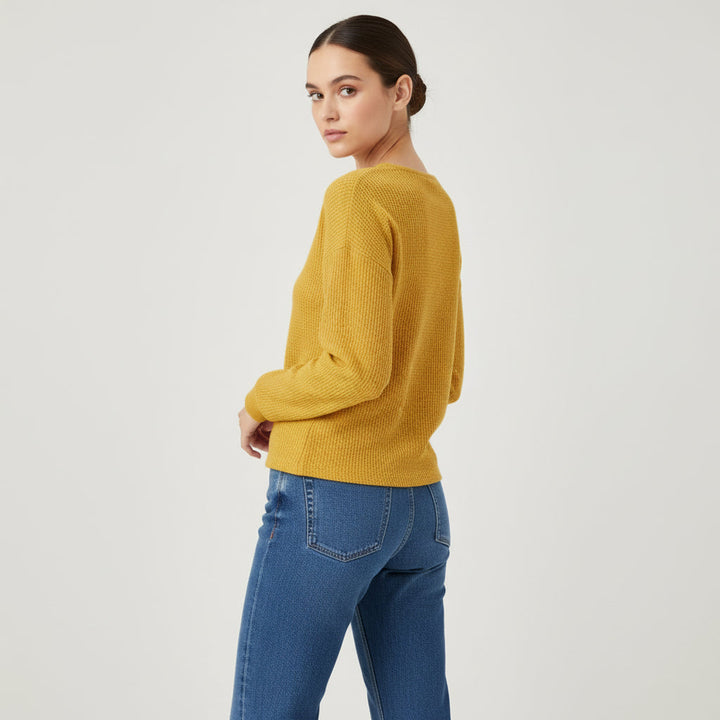 Waffle Long Sleeve T-Shirt for Everyday Comfort and Style-B Unique Fashions