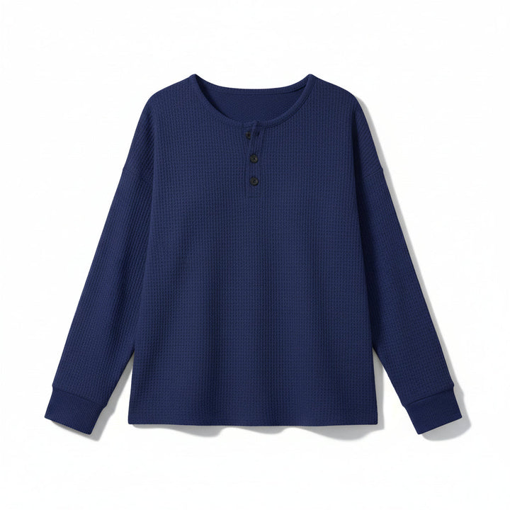 Waffle Long Sleeve T-Shirt for Everyday Comfort and Style-B Unique Fashions