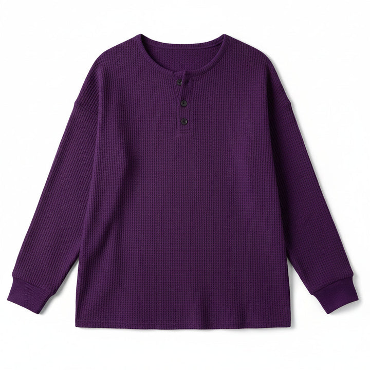 Waffle Long Sleeve T-Shirt for Everyday Comfort and Style-B Unique Fashions