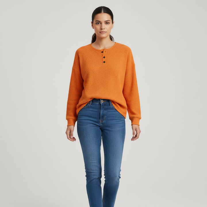 Waffle Long Sleeve T-Shirt for Everyday Comfort and Style-B Unique Fashions