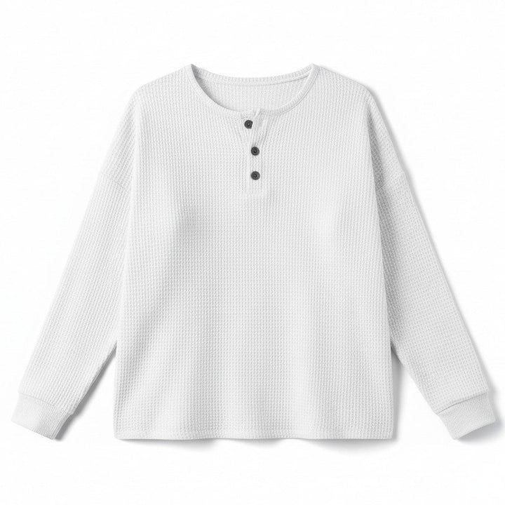 Waffle Long Sleeve T-Shirt for Everyday Comfort and Style-B Unique Fashions