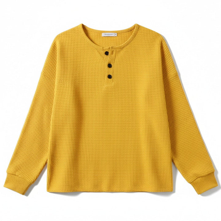 Waffle Long Sleeve T-Shirt for Everyday Comfort and Style-B Unique Fashions