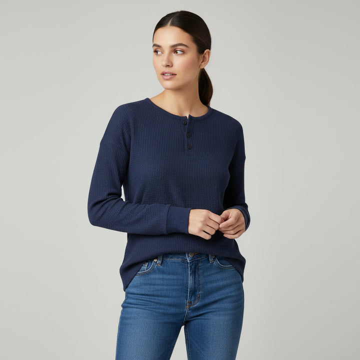 Waffle Long Sleeve T-Shirt for Everyday Comfort and Style-B Unique Fashions