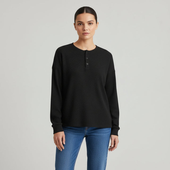 Waffle Long Sleeve T-Shirt for Everyday Comfort and Style-B Unique Fashions
