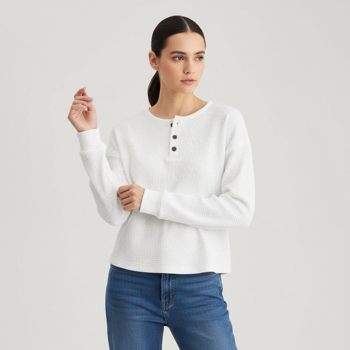 Waffle Long Sleeve T-Shirt for Everyday Comfort and Style-B Unique Fashions