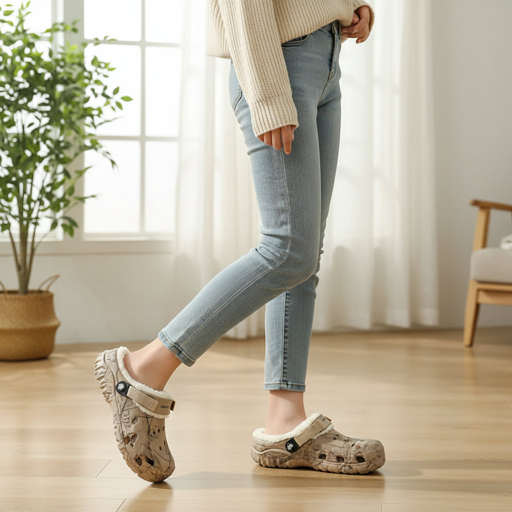 Winter Clogs with Fleece Lining and EVA Construction for Indoor Outdoor Use-B Unique Fashions