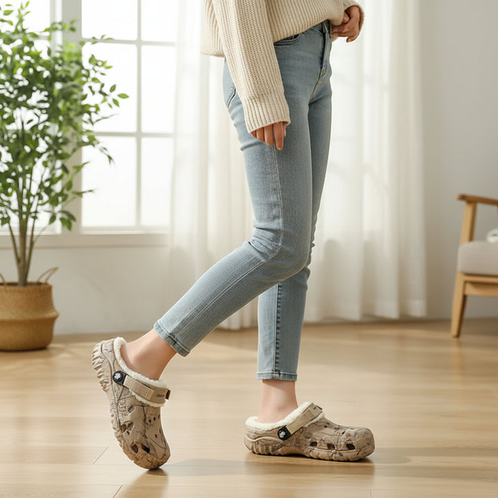 Winter Clogs with Fleece Lining and EVA Construction for Indoor Outdoor Use-B Unique Fashions