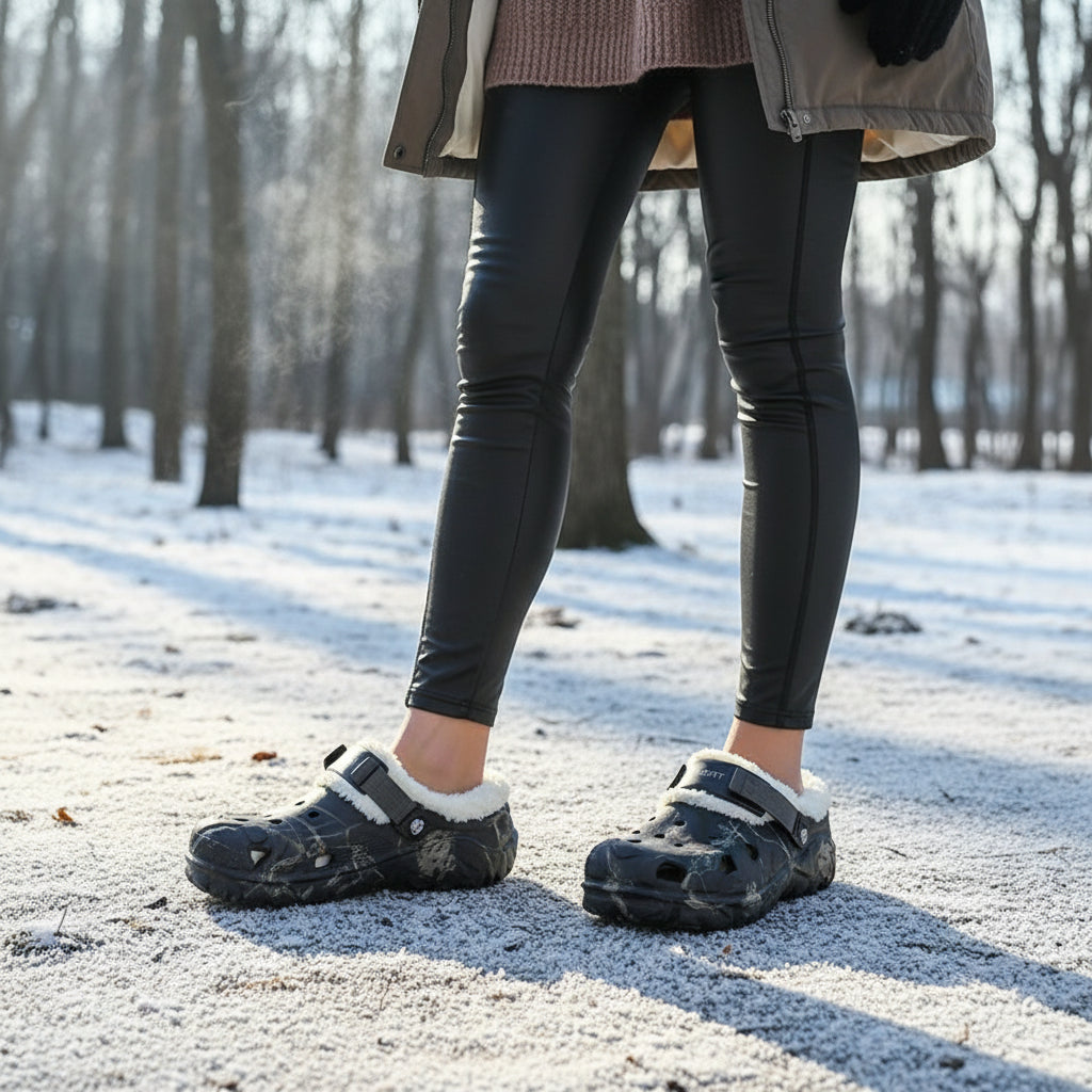 Winter Clogs with Fleece Lining and EVA Construction for Indoor Outdoor Use-B Unique Fashions