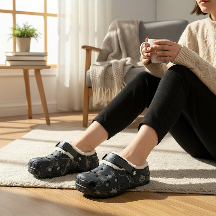 Winter Clogs with Fleece Lining and EVA Construction for Indoor Outdoor Use-B Unique Fashions