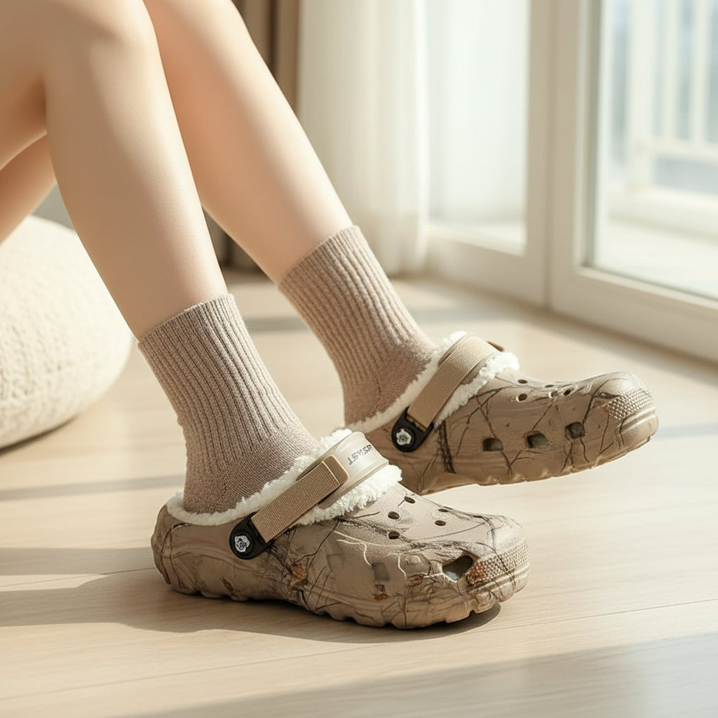 Winter Clogs with Fleece Lining and EVA Construction for Indoor Outdoor Use-B Unique Fashions