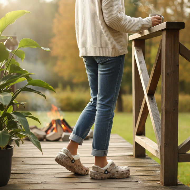 Winter Clogs with Fleece Lining and EVA Construction for Indoor Outdoor Use-B Unique Fashions