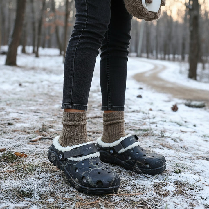 Winter Clogs with Fleece Lining and EVA Construction for Indoor Outdoor Use-B Unique Fashions