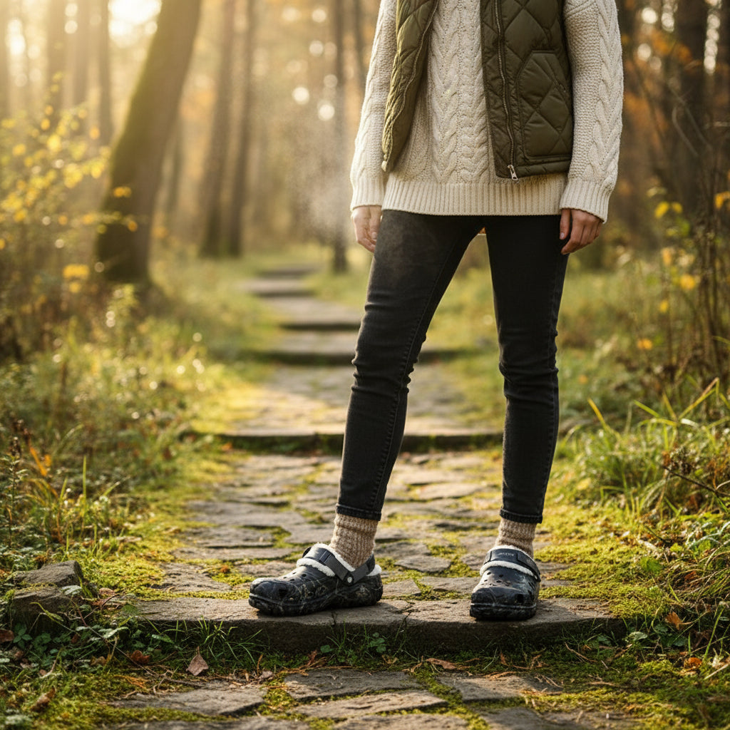 Winter Clogs with Fleece Lining and EVA Construction for Indoor Outdoor Use-B Unique Fashions