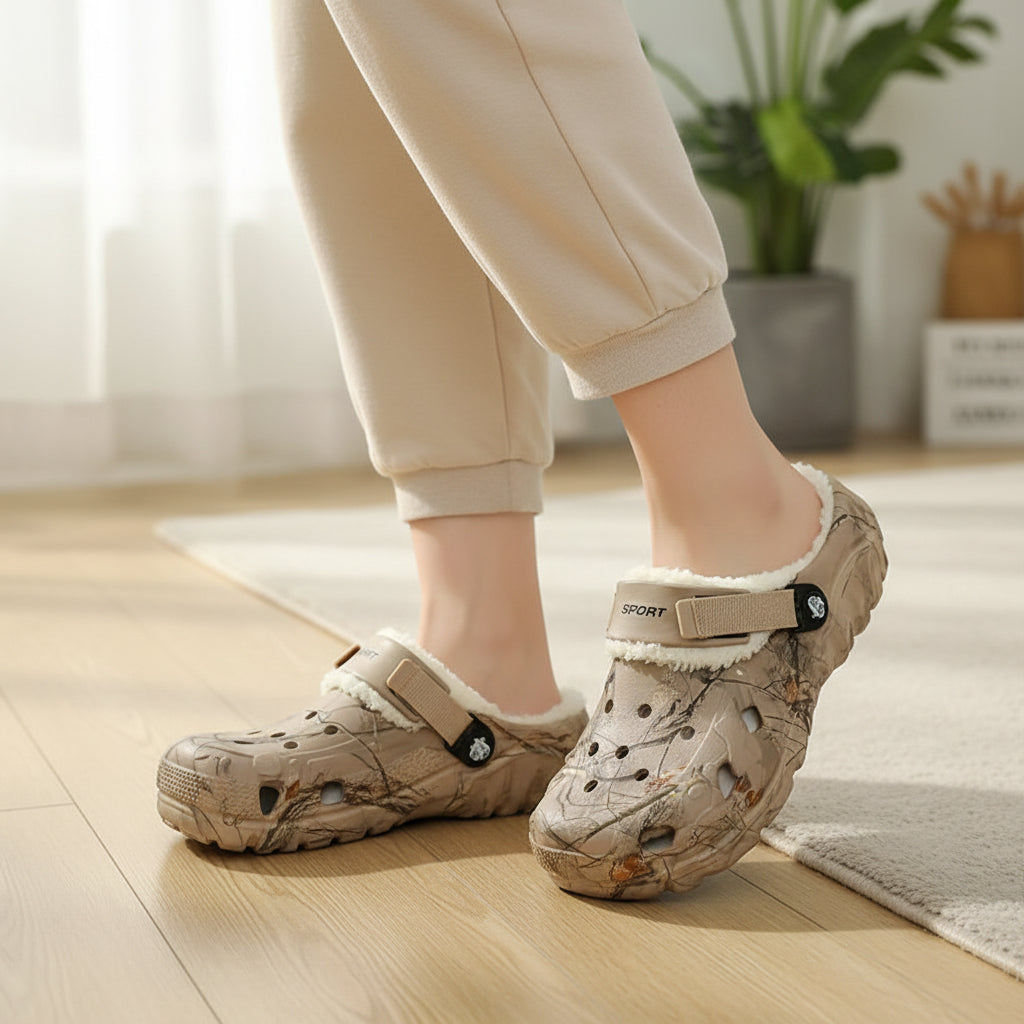 Winter Clogs with Fleece Lining and EVA Construction for Indoor Outdoor Use-B Unique Fashions