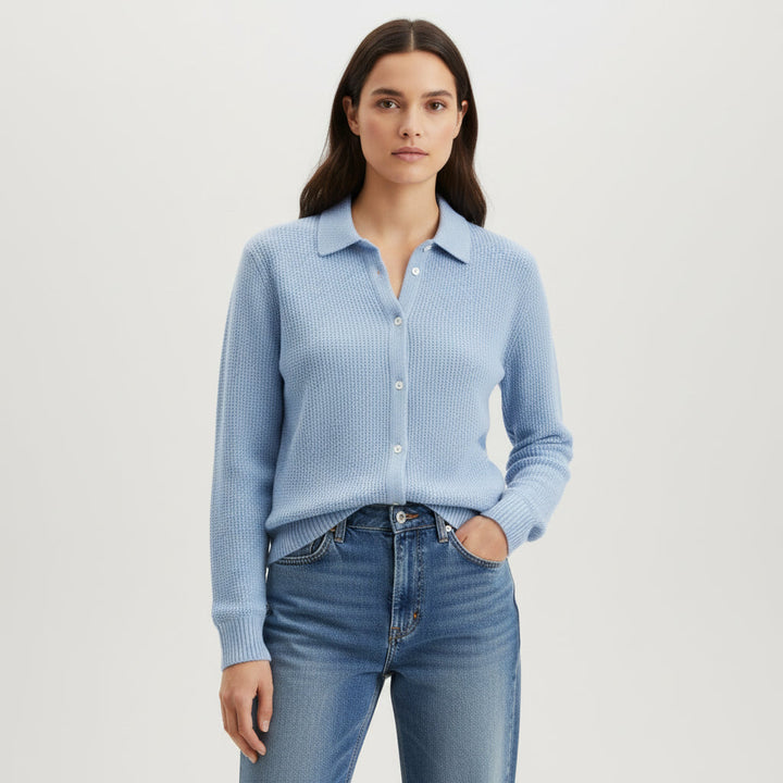 Women’s Casual Button Knitted Lapel Sweater for Everyday Style-B Unique Fashions