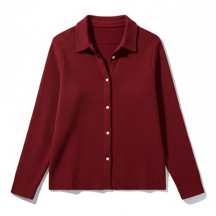 Women’s Casual Button Knitted Lapel Sweater for Everyday Style-B Unique Fashions