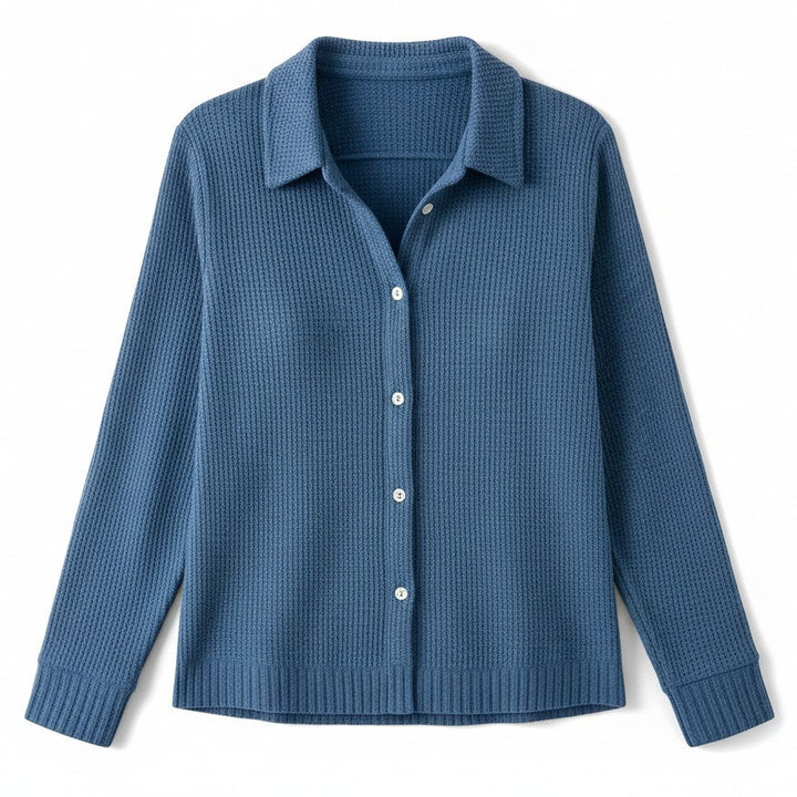 Women’s Casual Button Knitted Lapel Sweater for Everyday Style-B Unique Fashions