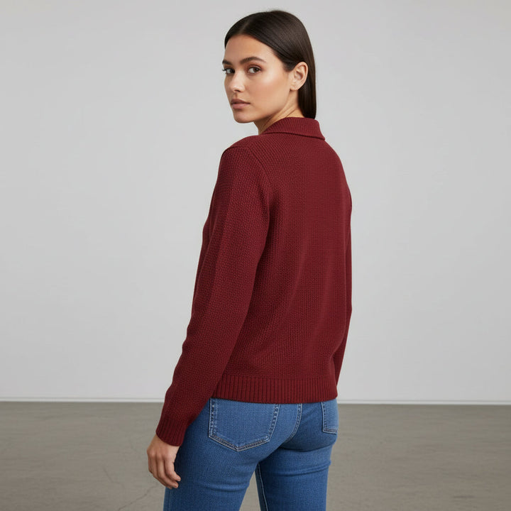 Women’s Casual Button Knitted Lapel Sweater for Everyday Style-B Unique Fashions