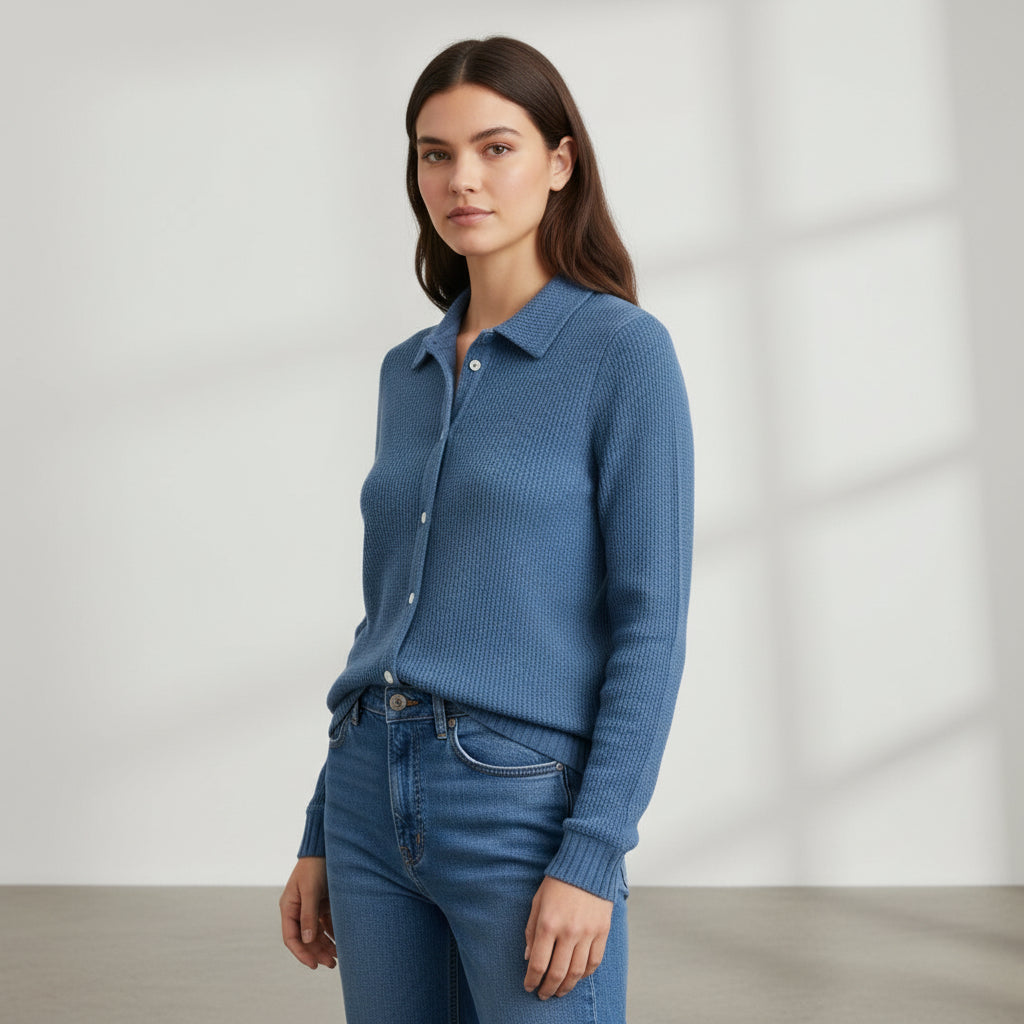 Women’s Casual Button Knitted Lapel Sweater for Everyday Style-B Unique Fashions
