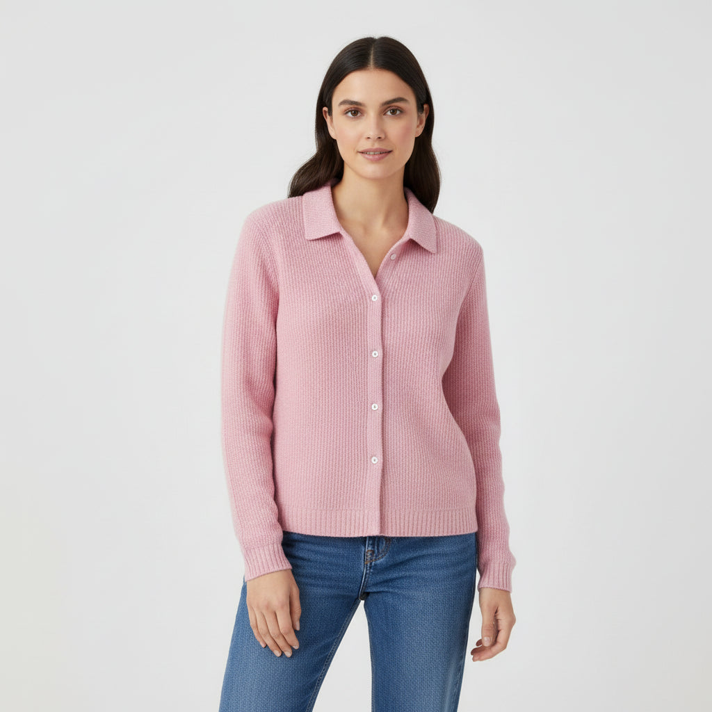 Women’s Casual Button Knitted Lapel Sweater for Everyday Style-B Unique Fashions