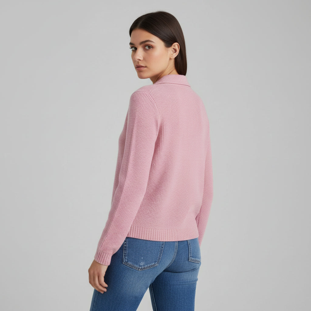 Women’s Casual Button Knitted Lapel Sweater for Everyday Style-B Unique Fashions