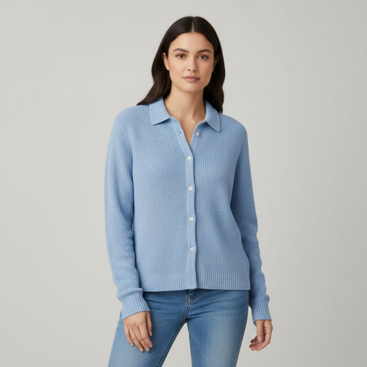 Women’s Casual Button Knitted Lapel Sweater for Everyday Style-B Unique Fashions