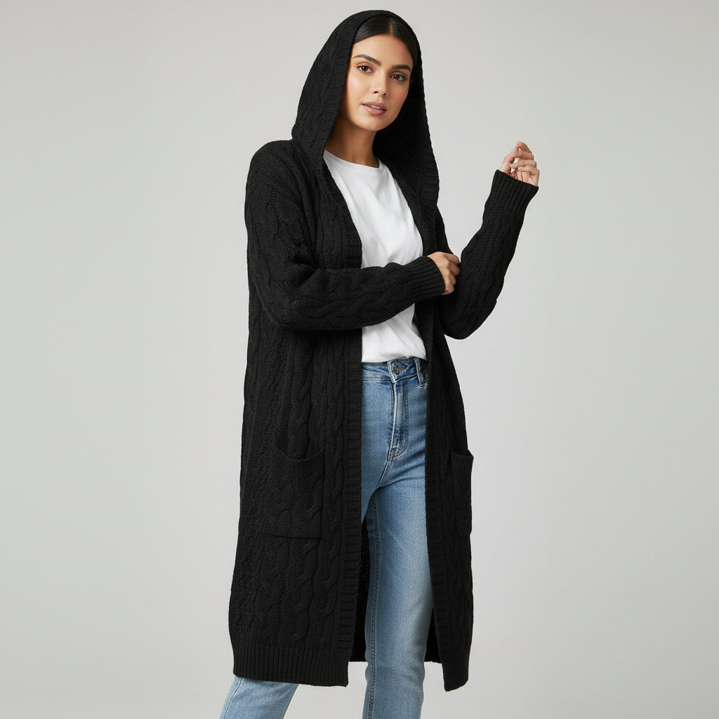 Women’s Casual Open Front Cardigan Sweater with Pockets-B Unique Fashions