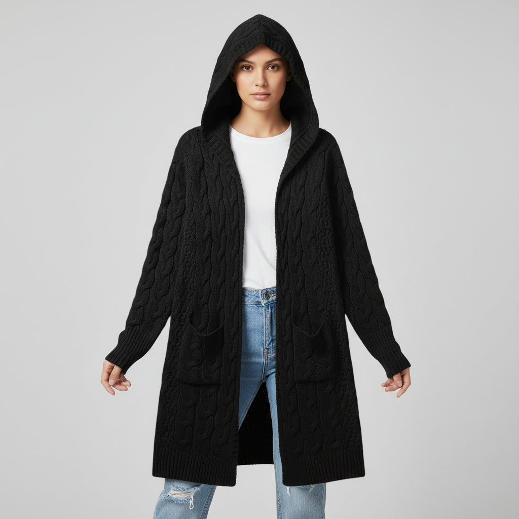 Women’s Casual Open Front Cardigan Sweater with Pockets-B Unique Fashions