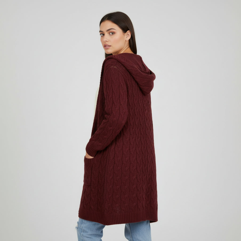 Women’s Casual Open Front Cardigan Sweater with Pockets-B Unique Fashions