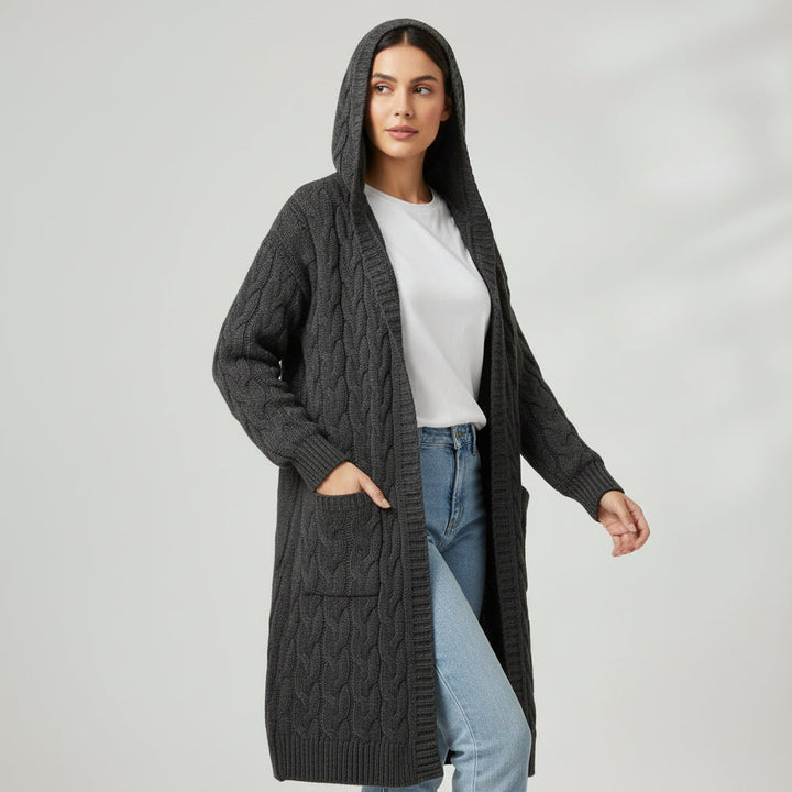 Women’s Casual Open Front Cardigan Sweater with Pockets-B Unique Fashions