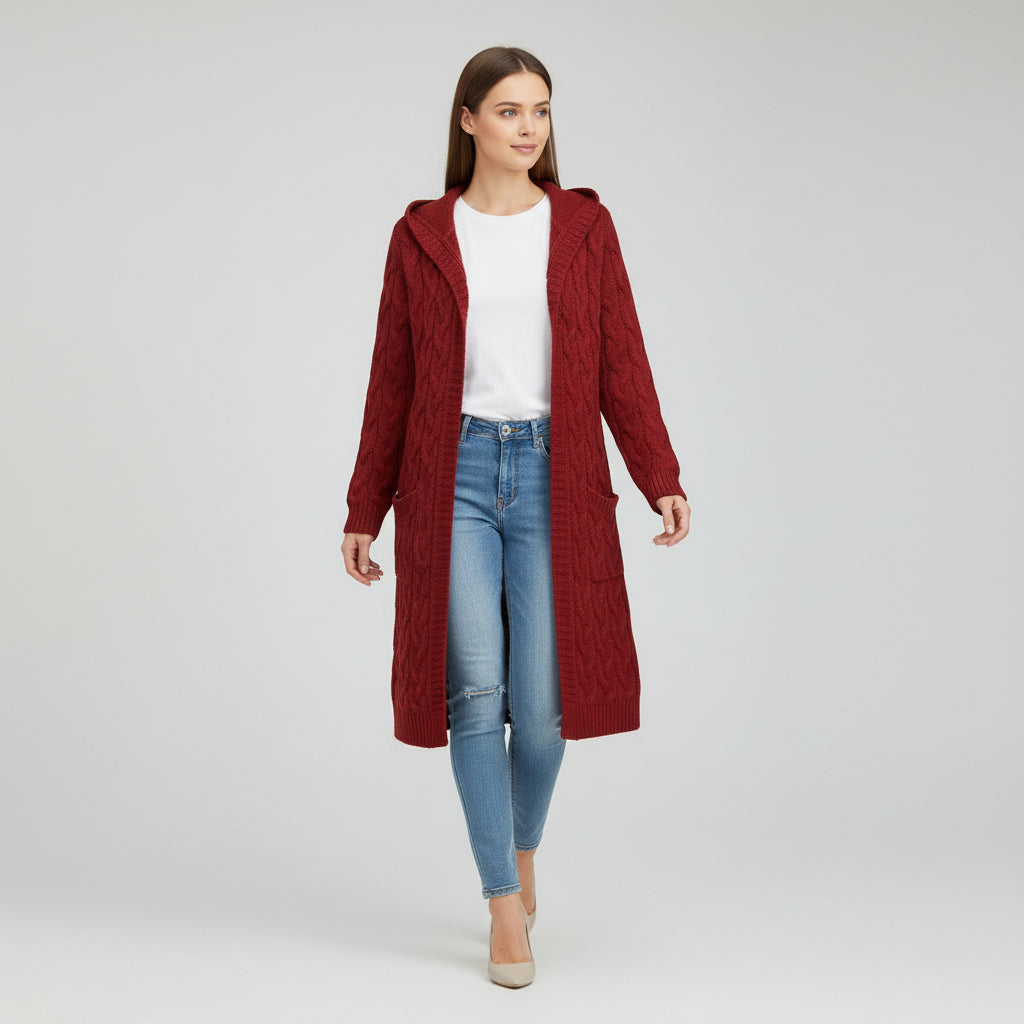Women’s Casual Open Front Cardigan Sweater with Pockets-B Unique Fashions