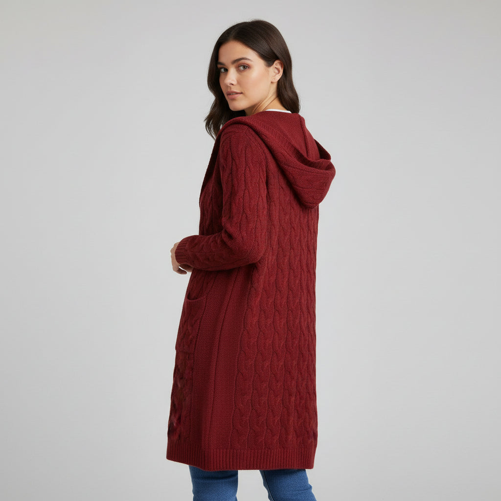 Women’s Casual Open Front Cardigan Sweater with Pockets-B Unique Fashions