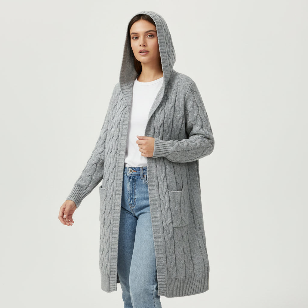 Women’s Casual Open Front Cardigan Sweater with Pockets-B Unique Fashions