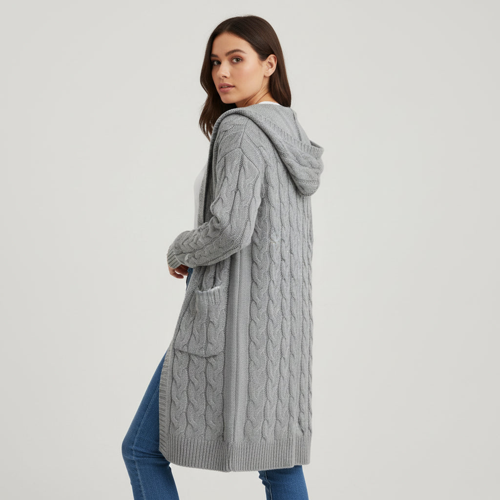 Women’s Casual Open Front Cardigan Sweater with Pockets-B Unique Fashions