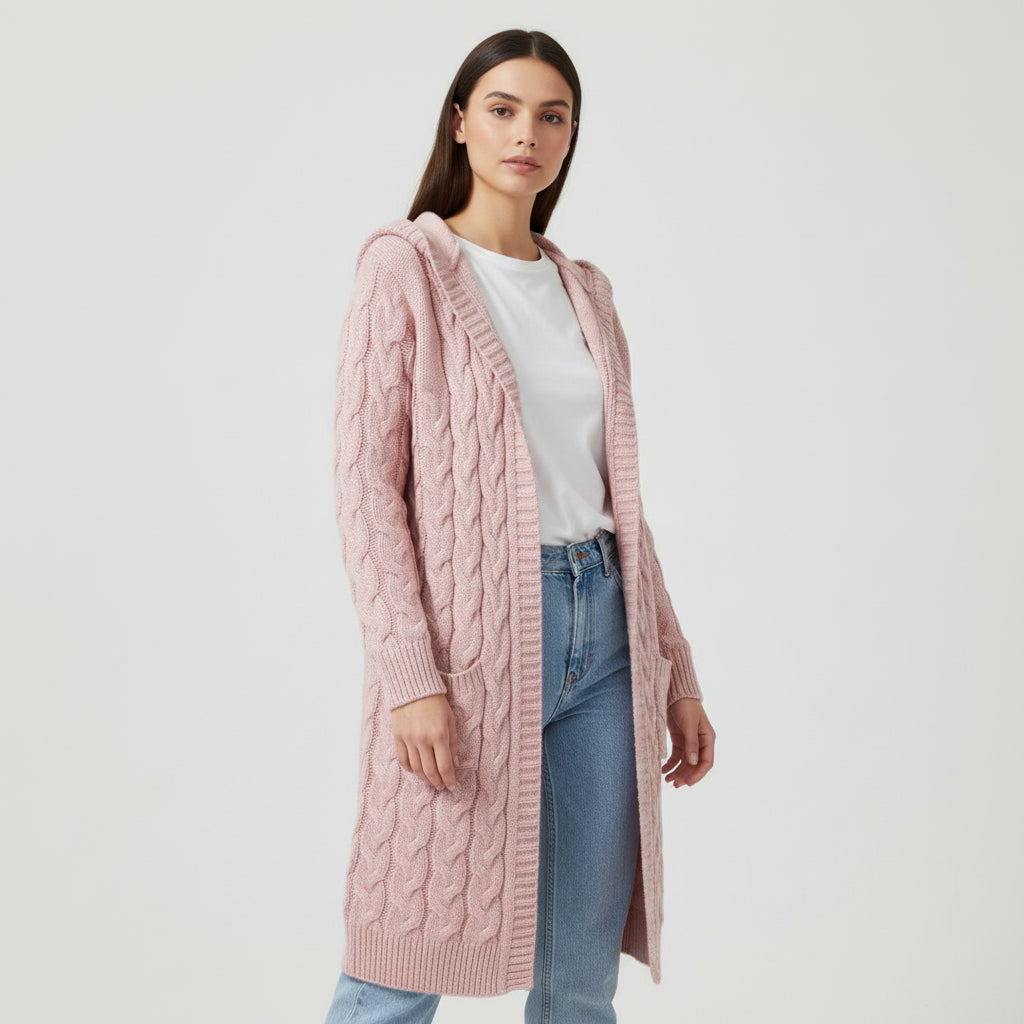 Women’s Casual Open Front Cardigan Sweater with Pockets-B Unique Fashions
