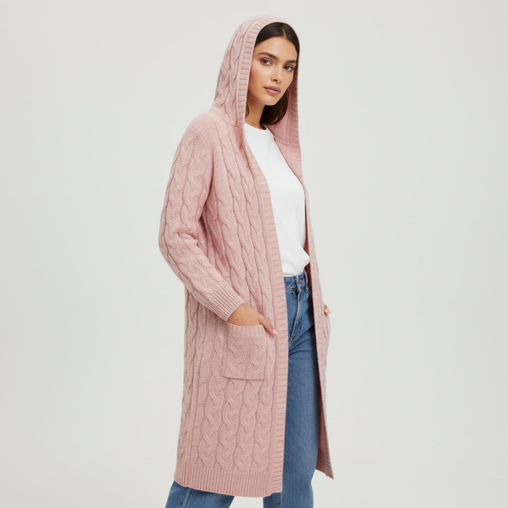 Women’s Casual Open Front Cardigan Sweater with Pockets-B Unique Fashions
