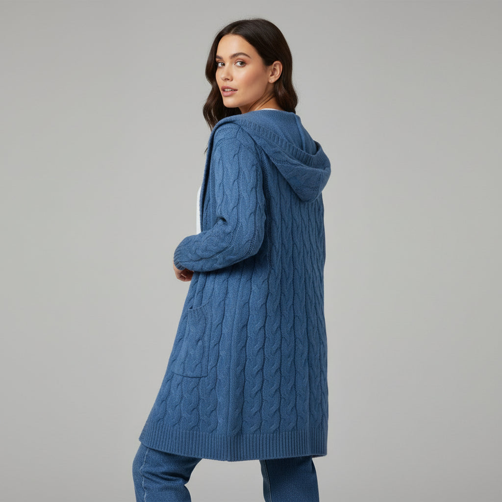 Women’s Casual Open Front Cardigan Sweater with Pockets-B Unique Fashions