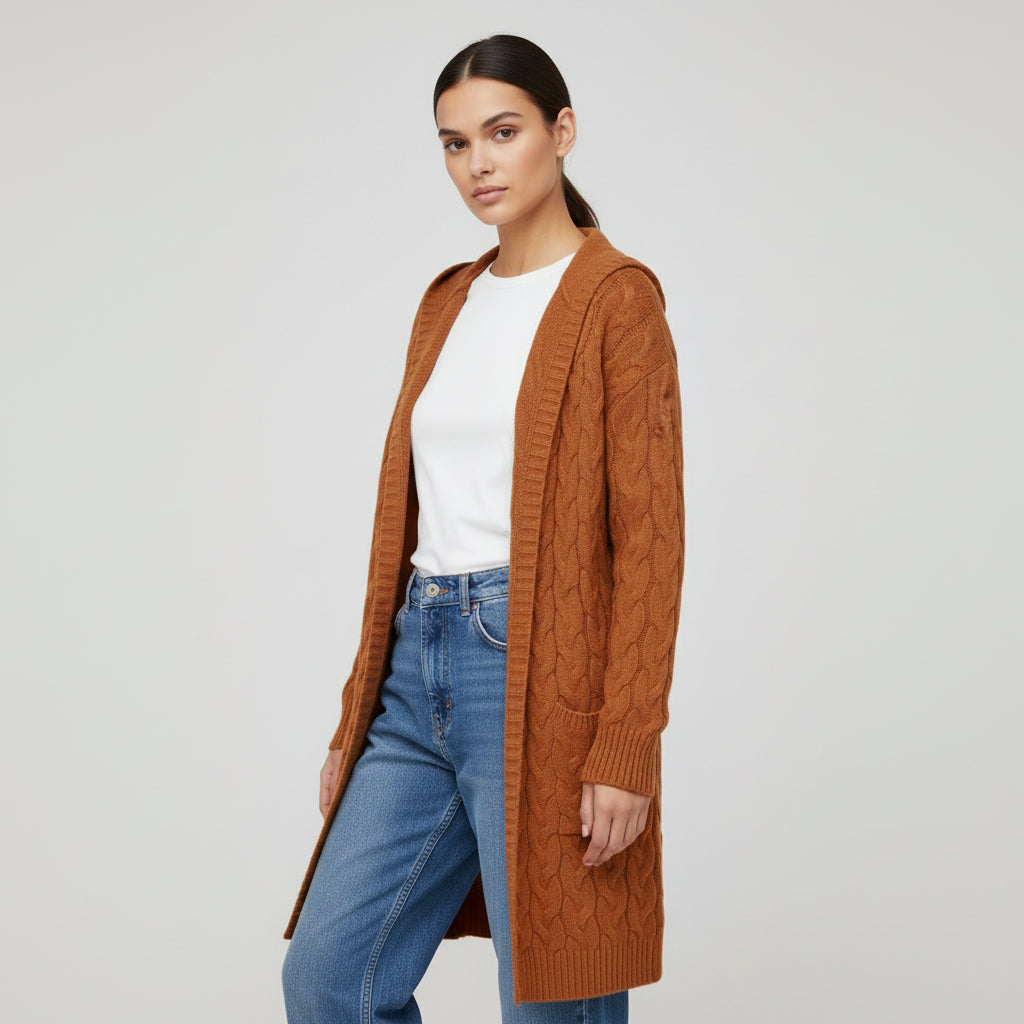 Women’s Casual Open Front Cardigan Sweater with Pockets-B Unique Fashions