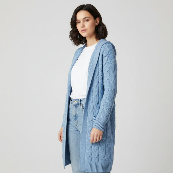 Women’s Casual Open Front Cardigan Sweater with Pockets-B Unique Fashions