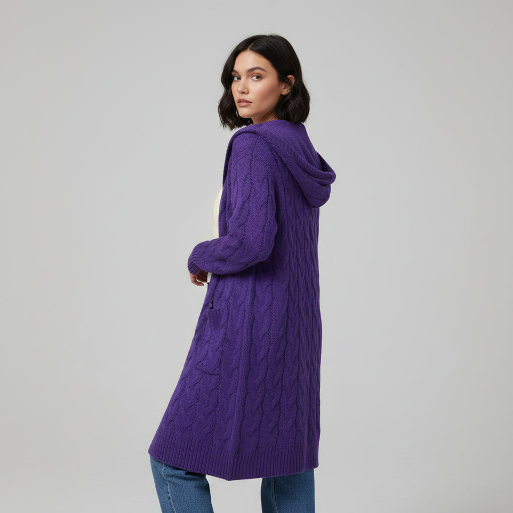 Women’s Casual Open Front Cardigan Sweater with Pockets-B Unique Fashions