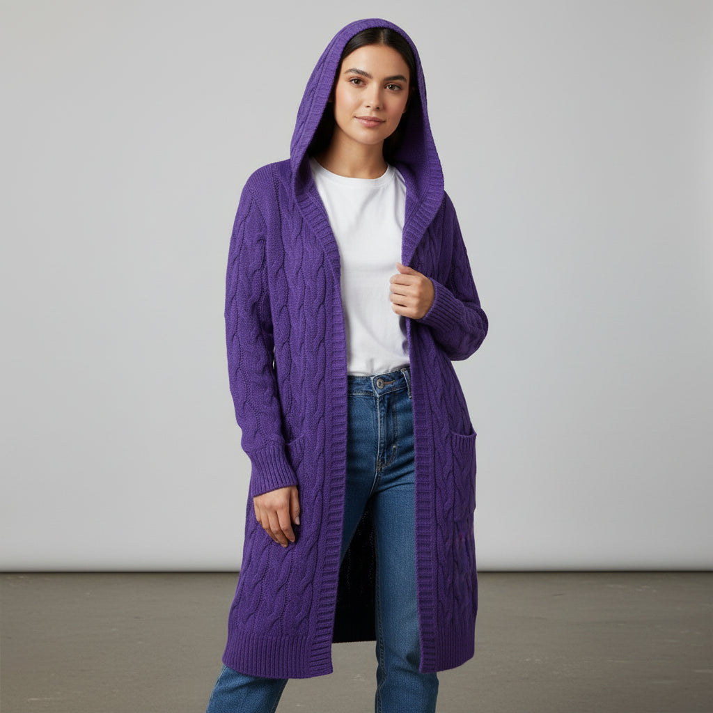 Women’s Casual Open Front Cardigan Sweater with Pockets-B Unique Fashions